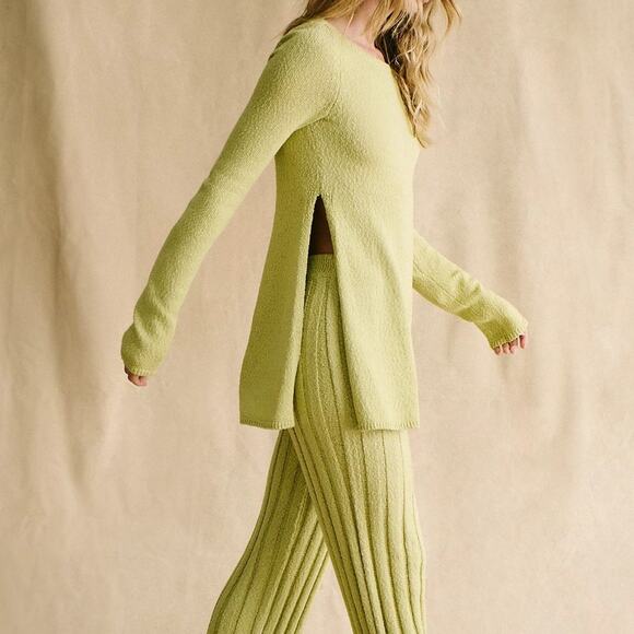 Free People Beach Miranda Sweater Pant Set Green - Picture 4 of 9